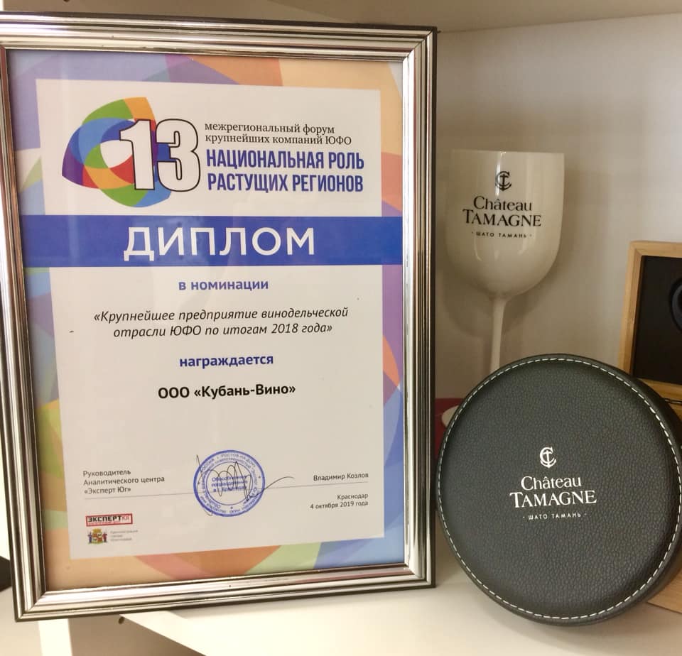 «Кубань-Вино», экономика, награда